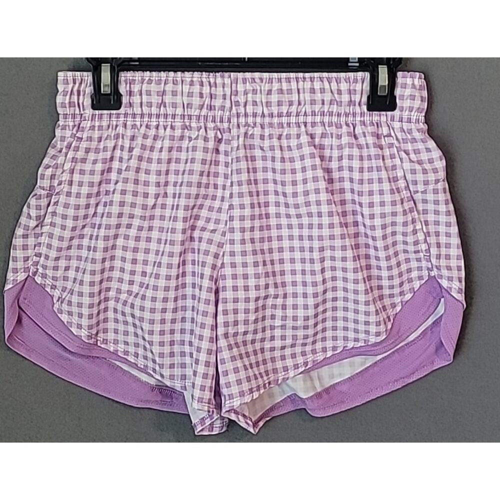 Athletic Works Lilac Gingham Shorts S Lined EUC